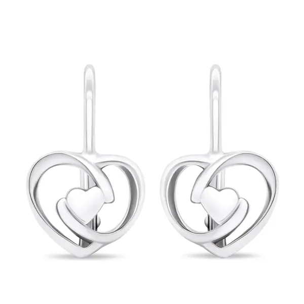 Brilio Silver Romantické strieborné náušnice Srdce EA443W