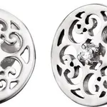 Engelsrufer Stříbrné náušnice s ornamentem a zirkony ERE-ORNA-ZI-ST