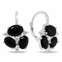 Brilio Silver Stylové stříbrné náušnice s černými zirkony EA1182WBC