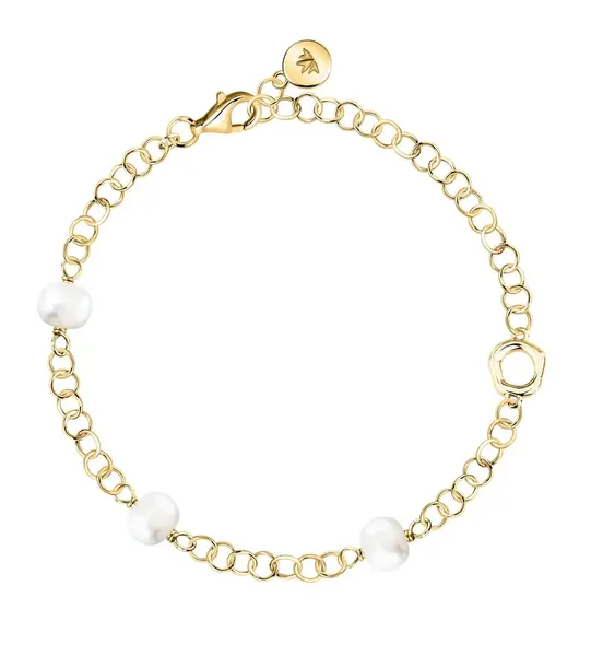 Morellato Výrazný pozlacený náramek s říčními perlami Perla SXU48