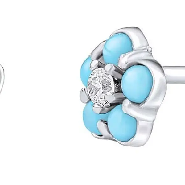 Silvego Stříbrné náušnice kytičky Helene SILVEGOB70528SBDT