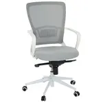 MID.YOU OTOČNÁ ŽIDLE, síťovina, plochá tkanina, šedá, bílá