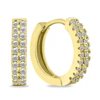 Brilio Silver Nádherné pozlacené kruhy se zirkony EA703Y