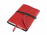 Kožený variabilní obal na knihy Nýty XL Červený