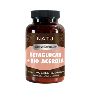 NATU Natural Extract, BetaGlukan 500 mg s BIO acerolou 60 kapslí