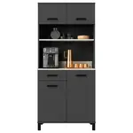 P & B KREDENC, antracitová, světle šedá, 80/177/40 cm