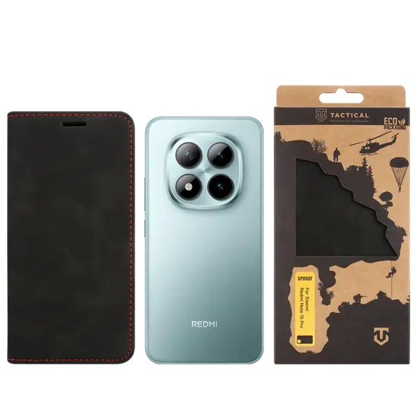 Flipové pouzdro Tactical Xproof pro Xiaomi Redmi Note 15 Pro, černá