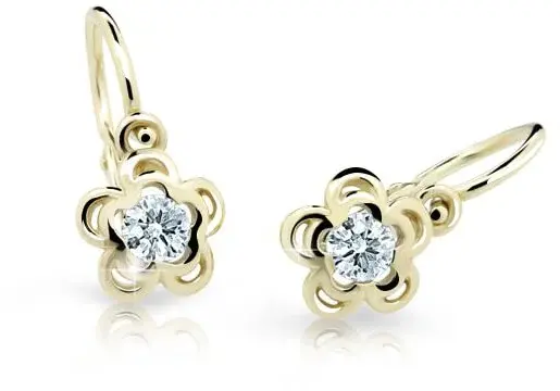Cutie Jewellery Zlaté detské náušnice C2204-10-X-1 biela