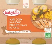 BABYBIO sladká kukuřice s kuřecím masem 2 x 200 g