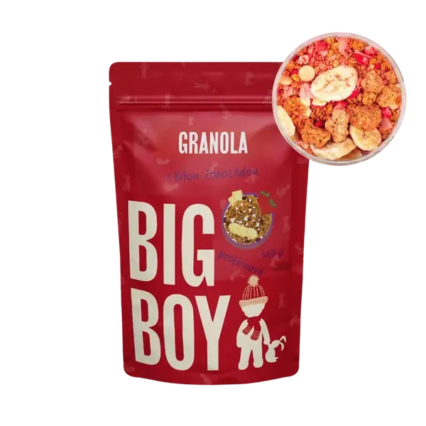 BIG BOY Proteinová granola s bílou čokoládou a ovocem 360 g