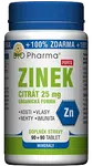 BIO PHARMA Zinek citrát Forte 25 mg 180 tablet
