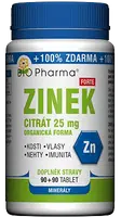 BIO PHARMA Zinek citrát Forte 25 mg 180 tablet
