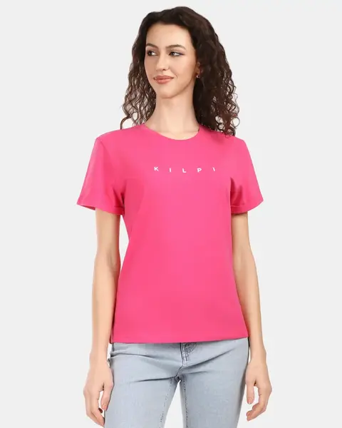 Dámské bavlněné tričko s krátkým rukávem kilpi prolix-w růžová 36