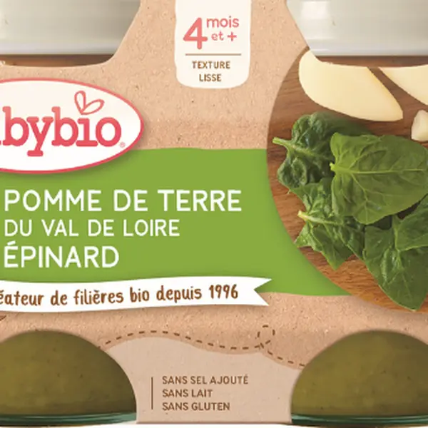 BABYBIO brambory se špenátem 2 x 130 g