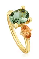 Strieborný pozlátený prsteň Tous 12 Color Lab