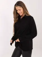 Černá dámská košile s uzlem