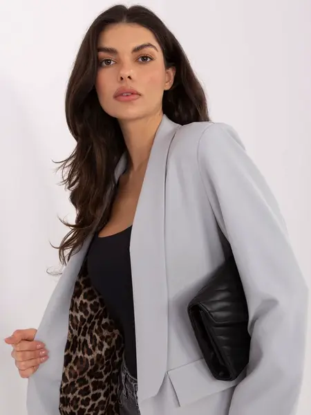 Světle šedý dámský blazer