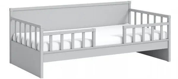 Dětská postel se zábranou 100x200cm simba - šedá