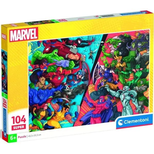 Clementoni puzzle 104 Super Marvel Hrdinovia vs Zloduchovia