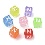 Spray Painted Transparent Acrylic Beads