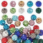 60Pcs 10 Colors Polymer Clay Rhinestone Beads