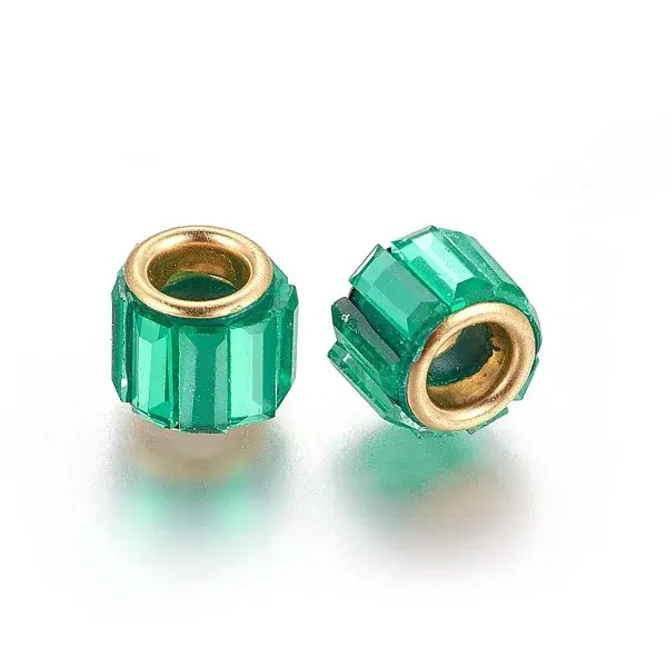 Brass Cubic Zirconia European Beads