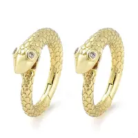 Snake Rack Plating Brass with Cubic Zirconia Twister Clasp