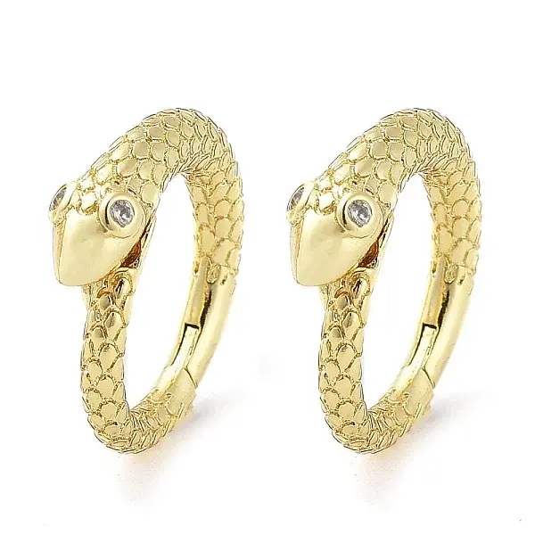 Snake Rack Plating Brass with Cubic Zirconia Twister Clasp