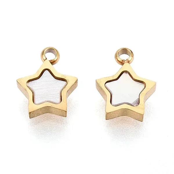 Natural White Shell Star Charms