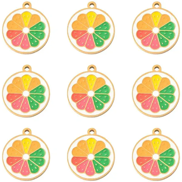 10PCS 10Pcs Fruit 304 Stainless Steel Enamel Charms