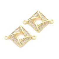 Brass Clear Cubic Zirconia Connector Charms