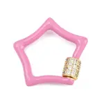 Star Brass Micro Pave Clear Cubic Zirconia Screw Carabiner Clasps