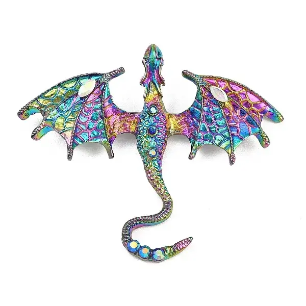 Dragon Alloy Rhinestone Lapel Pins for Backpack Clothes