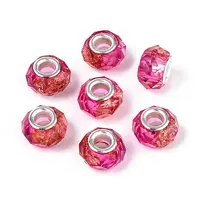 Transparent Resin Rondelle European Beads