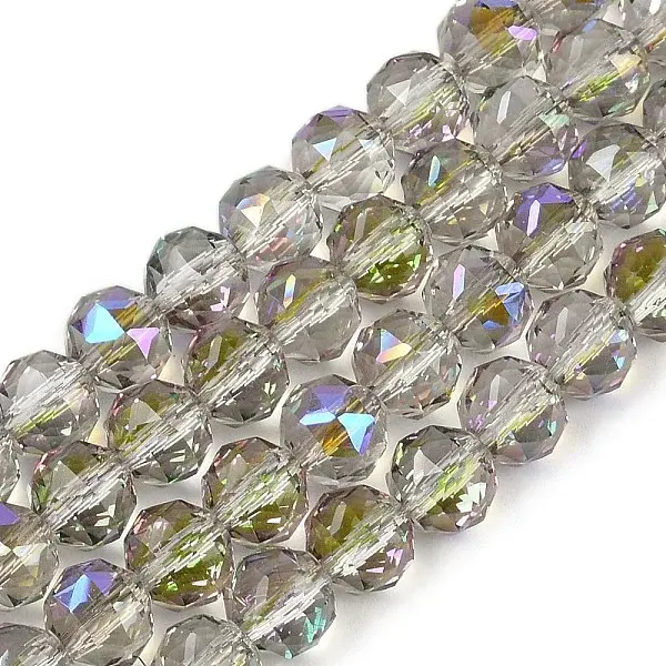 Transparent Electroplate Glass Beads Strands