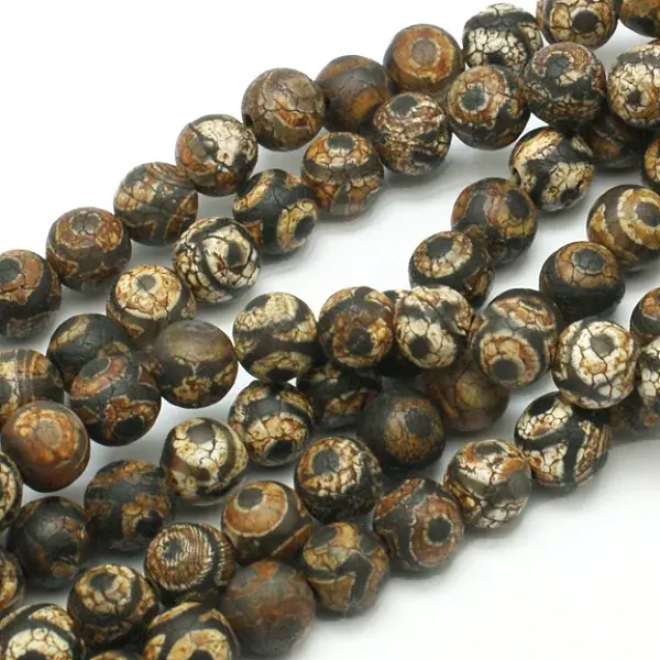 Tibetan Style 3-Eye dZi Beads