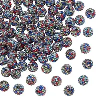 100Pcs Polymer Clay Pave Rhinestone Beads