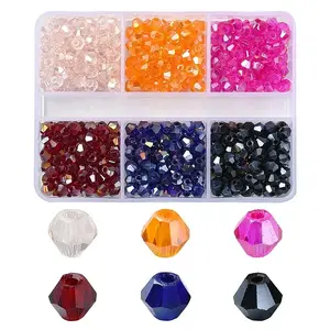 600Pcs 6 Styles Electroplate Glass Bead Strands