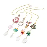 4Pcs Christmas Rhinestones with Crystals Pendant Decoration