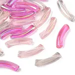 30Pcs 3 Colors UV Plating Transparent Rainbow Iridescent Acrylic Beads