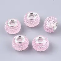 Resin Rhinestone European Beads