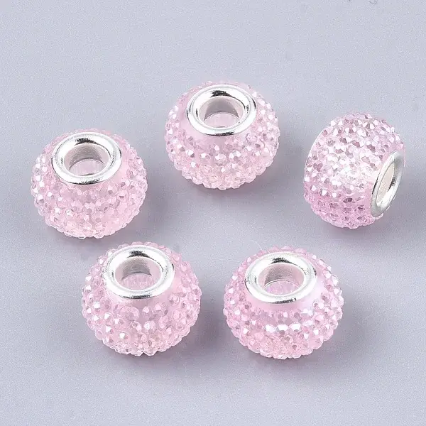 Resin Rhinestone European Beads