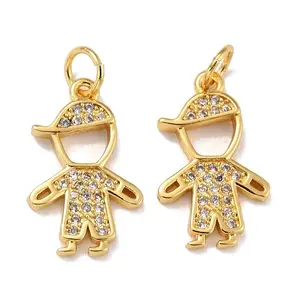 Brass Micro Pave Cubic Zirconia Pendants