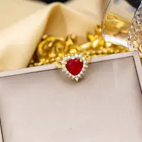 Brass Micro Pave Cubic Zirconia Adjustable Finger Rings for Women