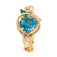 Brass Micro Pave Clear Cubic Zirconia Fold Over Clasps