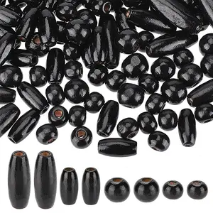 480Pcs 4 Style Dyed Natural Wood Beads