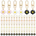 60Pcs 3 Colors Zinc Alloy Enamel Flower Pendant Decorations