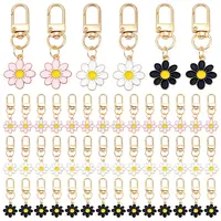 60Pcs 3 Colors Zinc Alloy Enamel Flower Pendant Decorations