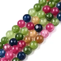 Dyed Natural White Jade Beads Strands