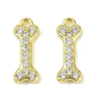 Brass Micro Pave Clear Cubic Zirconia Pendants